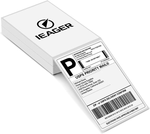 iEager 4x6 Inch Thermal Labels, White Shipping Label Stickers, Commercial+ Grade Thermal