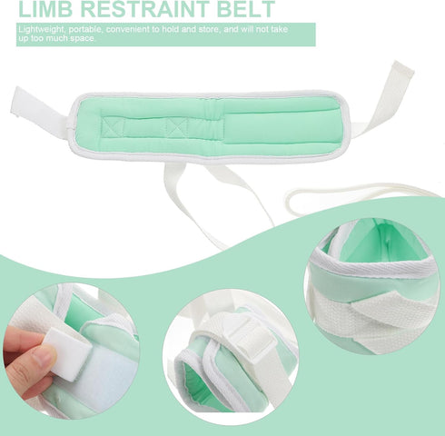 2-Piece Set Adjustable Patient Safety Belt - Soft Arm and Wrist Straps for Home and Hospital Use