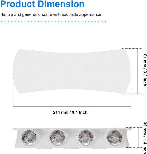 8W IP65 3000K Kawell Modern Wall Sconces LED Wall Light Up Down Indoor Outdoor Aluminum Wall Lamp LED Waterproof