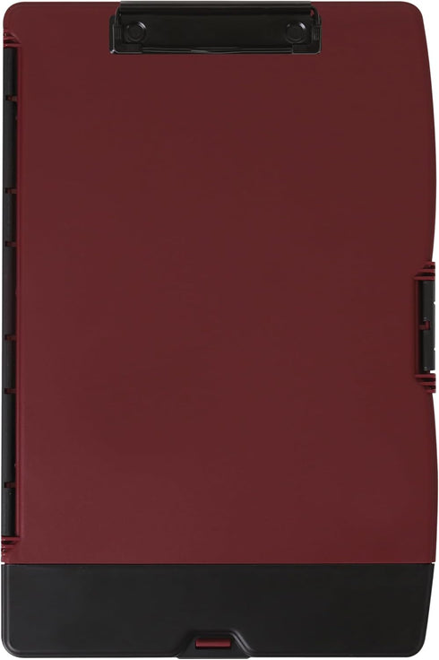 Dexas Folio Clipcase Professional Storage Clipboard with Pen Compartment, 9.75 x 14.75, A4, Merlot, Ideal for Teachers