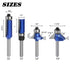 BENESOON 4PCS Set 1/4 Inch ,45 Router Bit Shank, Tungsten Carbide Tip Includes Top Bearing Flush Trim, Pattern Template