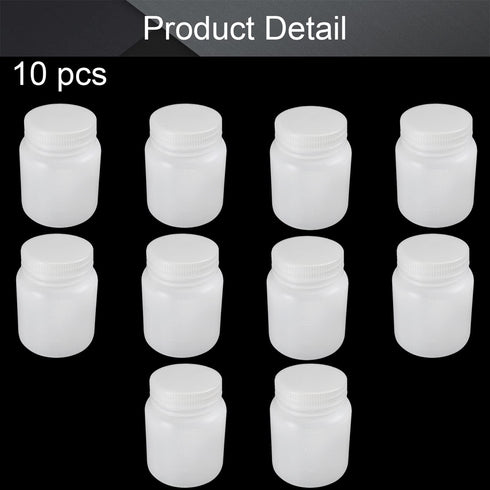 Othmro 10Pcs 300ml PE Plastic Lab Cylindrical Chemical Reagent Bottle, Wide Mouth Sample Sealing Liquid Storage