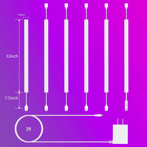 6 Dimmable Counter Counter, Benreom Pcs RGB Under Cabinet Lights Kit, Smart App and Remote Control Under Cabinet