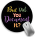 lebrocoli Funny Work Mouse Pad, Small Round Mouse Pads for Desk, Mini Travel