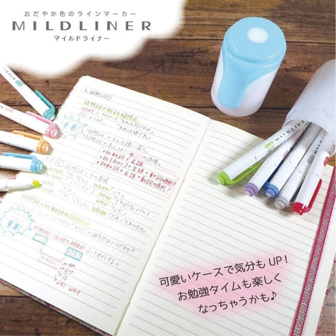 ZEBRA WKT7-HD-P-AZ Highlighter, Mildliner, 10 Colors, Hard Case Included, Perfect for School and Office