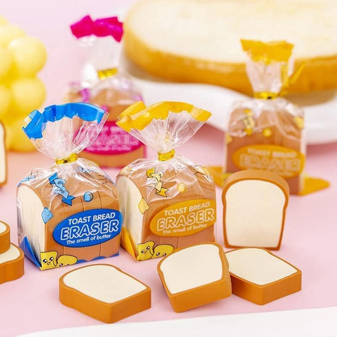 Toast Bread Eraser, Cartoon Cute Pencil Eraser for Sketching Tools and Drafting Supplies