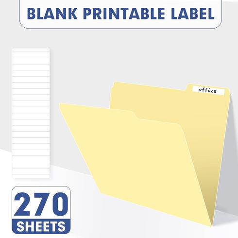 PANDRI 270 Pack File Folder | 1/3 Cut Tab | Letter Size Filing Folder for Office, School, Business | Manila