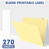 PANDRI 270 Pack File Folder | 1/3 Cut Tab | Letter Size Filing Folder for Office, School, Business | Manila
