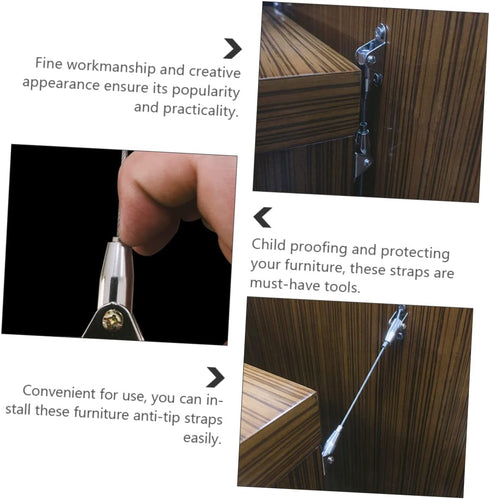 2 Sets Yardwe Home Furniture Straps and Pet Safety Anchors for Preventing Tipping Reliable Furniture Secure Fasteners