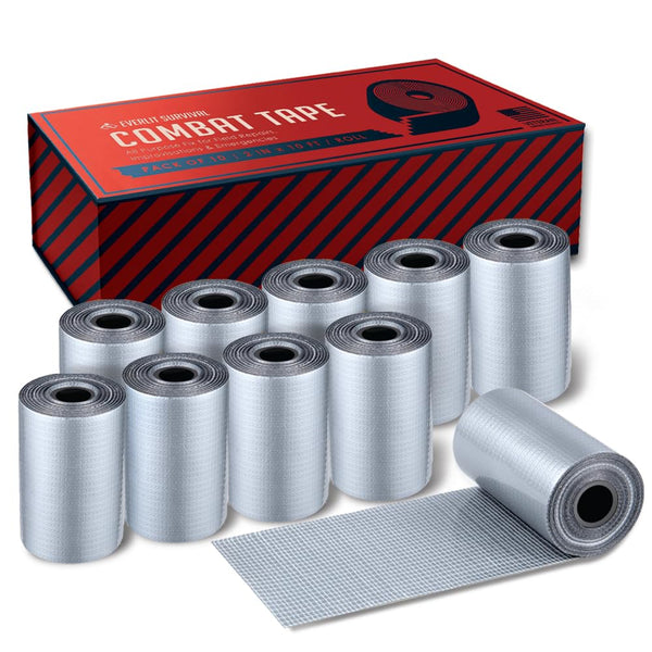 EVERLIT 10 Pack Survival Combat Tape, 2 Inch by 10 Ft for Outdoor Field Camping & First Aid Trauma