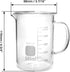 QWORK 500ml Beaker Mug with Handle, Borosilicate Glass Measuring Cup