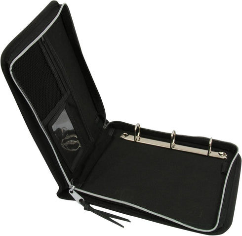 RoadPro 3-Ring Zippered Binder, Black, for Loose-Leaf Log Sheets, 10.5" x 8.5"