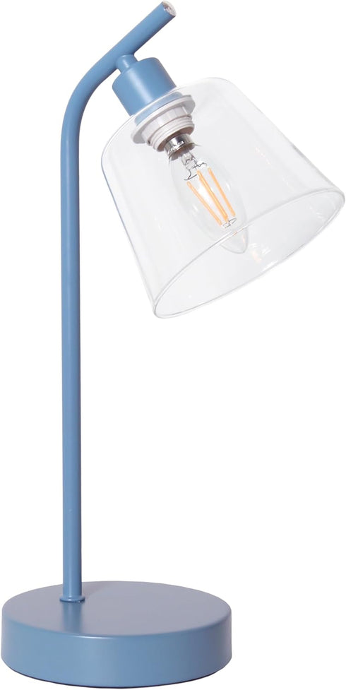 Simple Designs LD1080-BLU 16" Sleek Essentials Modern Industrial Metal Desk Lamp with