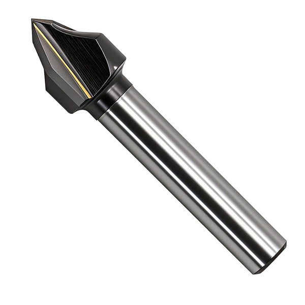 NUTIO 90 Degree V Groove Router Bit Carbide Chamfer, 1/4 Inch Shank and