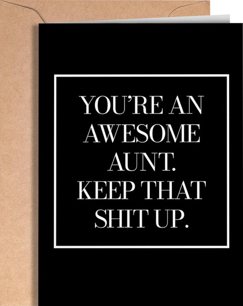 Funny Aunt Birthday Card - Happy Birthday Card for Aunt from Niece,