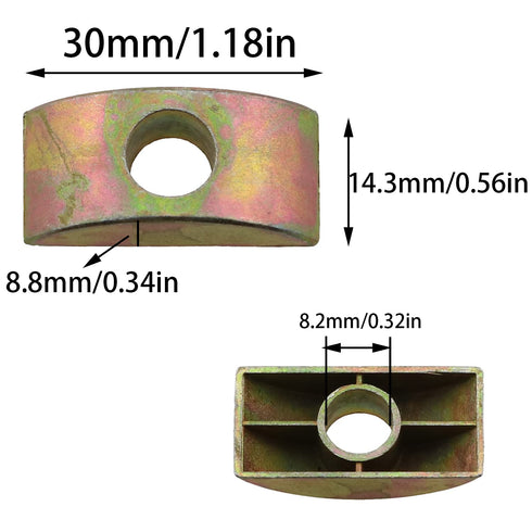 M8 Half Moon Nut DGZZI 12PCS, 30mm M8 Half Moon Washers Spacer for Furniture Hardware Accessories