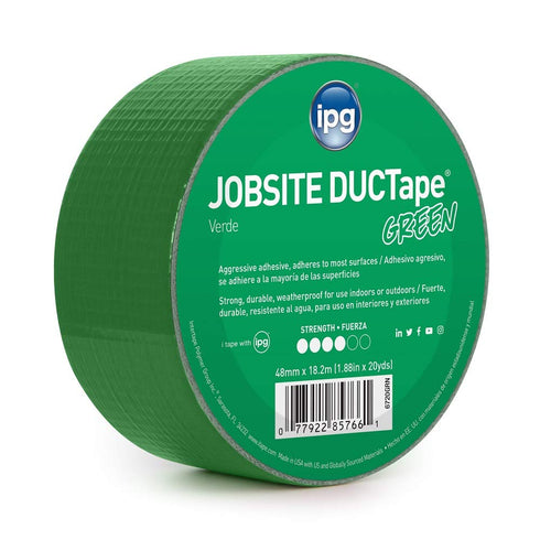 IPG JobSite DUCTape, Colored Duct Tape, 1.88" x 20 yd, Green
