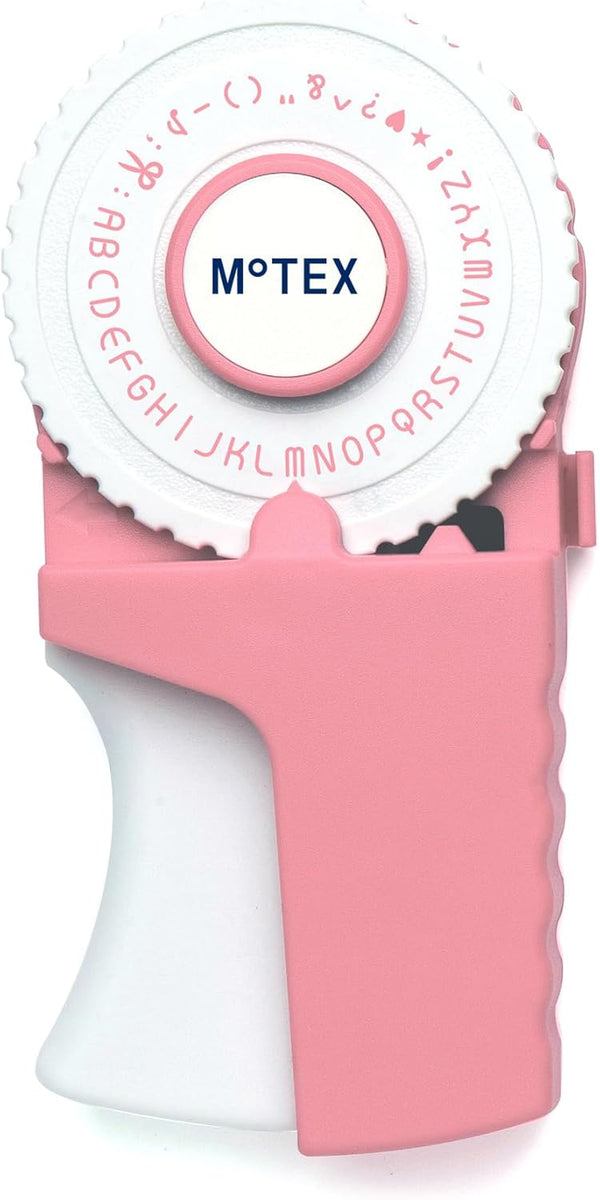 Motex Embossing Label Maker, Old School Labeling Tool for Manual Label Embossing - E-303 (Rose Pink)