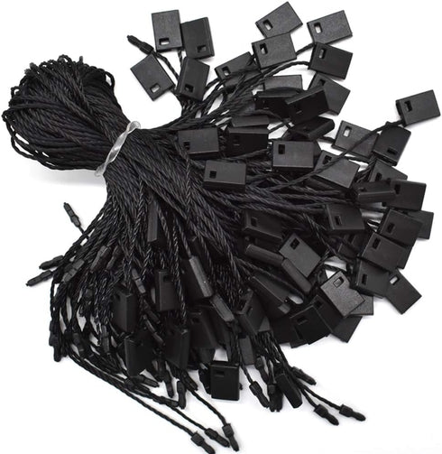 Hang Tag String Black 7" 1000Pcs Nylon Snap Lock Pin Loop Fastener Hook Ties for Easy Attachment
