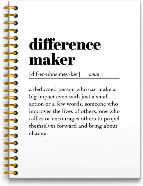Difference Maker Spiral Journal Notebook 5.5×8.3, 160 Pages, Employee Appreciation Gifts, Difference Maker Notebooks