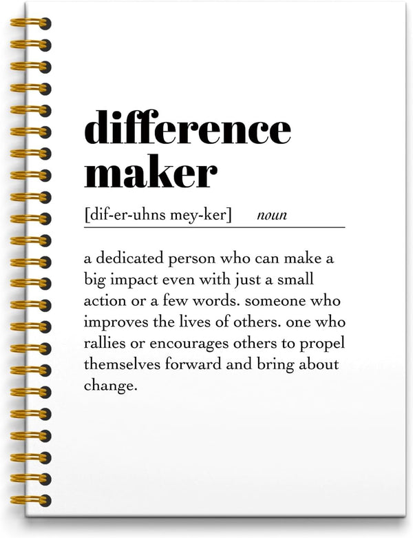 Difference Maker Spiral Journal Notebook 5.5×8.3, 160 Pages, Employee Appreciation Gifts, Difference Maker Notebooks