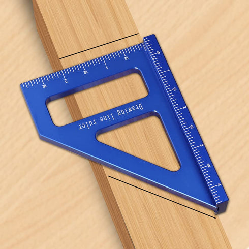 Imperial 3D Multi-Angle Measuring Ruler, Aluminum Alloy Woodworking Square Protractor for Engineers and Carpenters