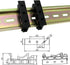 50 Sets C45 DIN Rail PCB Mounting Black Bracket Holder Clips for 35mm or 15mm Din Rail