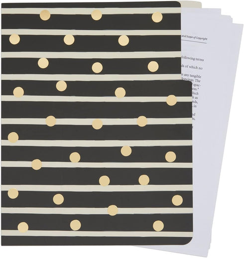 Paper Junkie Geometric File Folders with 1/3 Cut Tabs, Gold Office Supplies (11.5 x 9.5 in, 12 Pack)