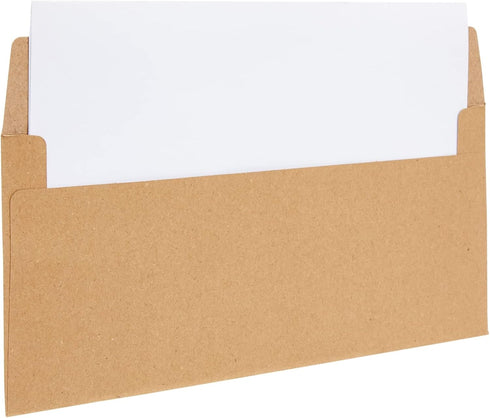 Juvale 100 Pack Bulk #10 Brown Envelopes, Gummed Seal for Invitations, Mailing Letters, Checks (4-1/8 x 9-1/2 In)