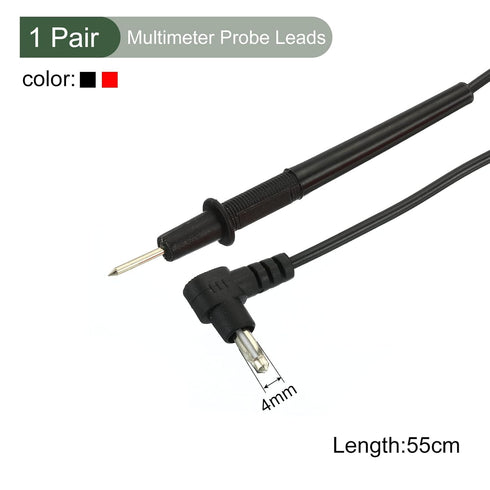 YOKIVE 1 Pair Multimeter Probe Cable Test Leads with Banana Connector - Great for Electronic Work (Red, Black, 55Cm)