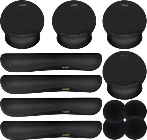 Ergonomic Mouse Pad with Wrist Rest - Premium Memory Foam Keyboard and Mouse Wrist Rest Pads Set for Comfortable Typing