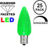 Novelty Lights 25PK C9 LED Faceted Ultra Bright Dimmable Outdoor Christmas Light Replacement Bulbs LED Replacement Bulbs, Led Bulbs, Outdoor Light Bulbs String Light Bulbs (Green) by Novelty Lights