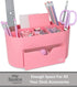 Pink Desk Organizer for Office Supplies, Desktop Organization for Room, College Dorm, Home School (Pink)