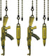 4 Pcs Bronze Ceiling Fan Pull Chains Extension Gun Shaped Pendant,14 Inch