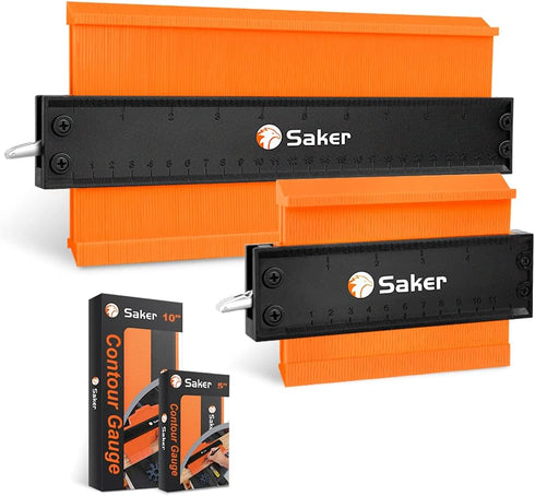 Saker 10 Inch+5 Inch Contour Gauge Duplication Tool, Adjustable Lock for Irregular Shape Woodworking Tracing