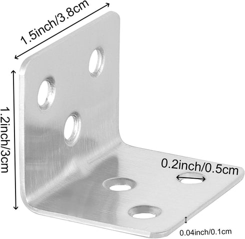 100 31 31 38 MM 1.2 1.2 1.5 Inch ZOENHOU PCS x x Corner Brace, Heavy Duty Stainless Steel Shelf Support L Shape