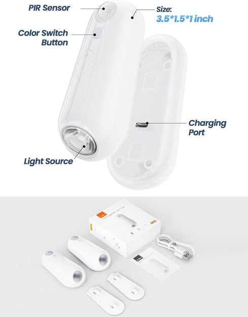 Sensor,8 Toilet Night Light Motion Color Changing USB-C Rechargeable Toilet Bowl Light for Bathroom