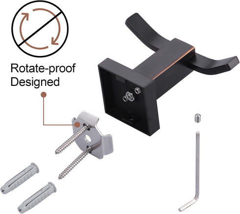 WOWOW Towel Hooks for Bathrooms - Oiled Rubbed Bronze SUS304 Stainless Steel Coat Hook, Heavy Duty Wall Mount
