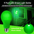 4 Pack LED Green Light Bulbs, A19 9W with E26 Base, 60W Equivalent for Wedding, Halloween, Christmas, Home Lighting