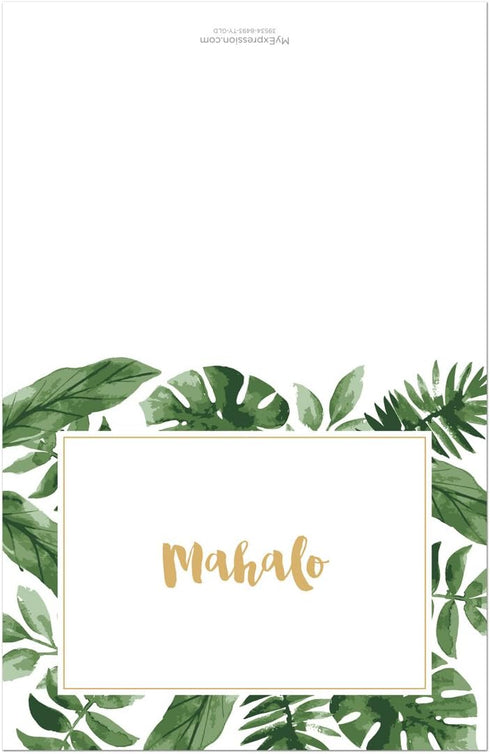 MyExpression.com 50 Count Watercolor Palm Leaves Thank You Cards - Hawaiian Style