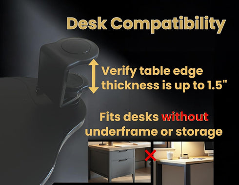 Clamp on Mouse Platform - Clip on Mouse Pad Rotating 360, Ergonomic Mouse Tray for Home and Office (Black)