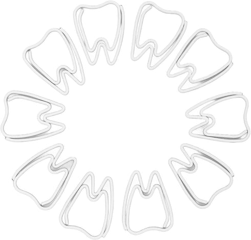 Cute Tooth Paper Clips 100pcs White Bookmarks Small Paperclips for Organizing Office School Paper Files
