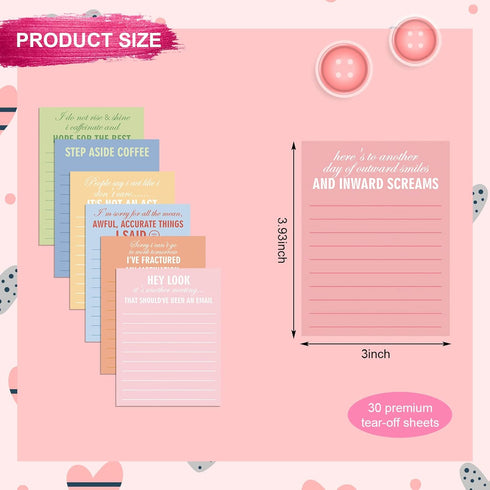 Funny Notepads with Sayings Sticky Office Supplies to Do List Work Assorted Notepad for Workers, 12 Designs, 3 x 3.93 Inch (Classic Style, 12 Packs,) by Pajean