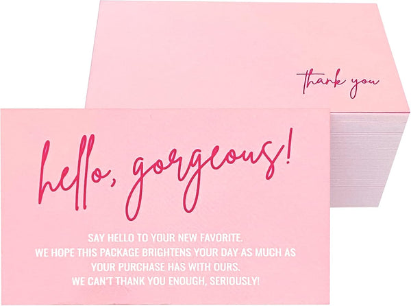 RXBC2011 Hello Gorgeous Thank you for your order cards Thank you for