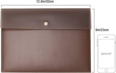 VANRA 5 Pieces A4 Envelopes Folders, Document Organizer with Snap Button Closure, A4 Letter Size, Brown