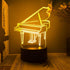 Jinnwell 3D 16 Piano Night Light Lamp Illusion Color Changing Table Desk Decoration Lamps Acrylic Flat ABS Base USB