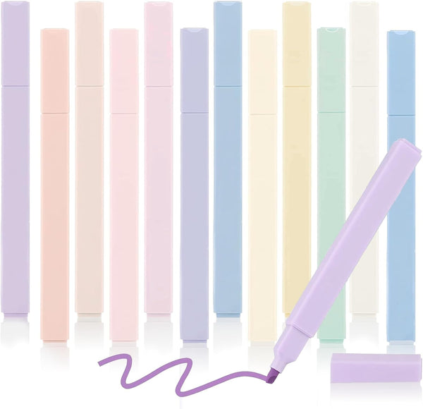 Divguf 12 Pack Pastel Highlighters Set Soft Chisel Tip Pastel Markers for Bible