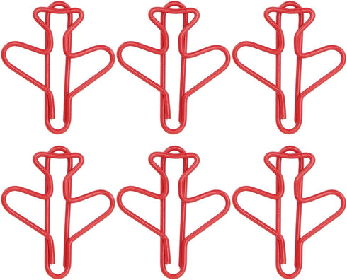 Office Paper Clips - Airplane Shaped for Scrapbooking, Plating Process, Red