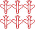 Office Paper Clips - Airplane Shaped for Scrapbooking, Plating Process, Red