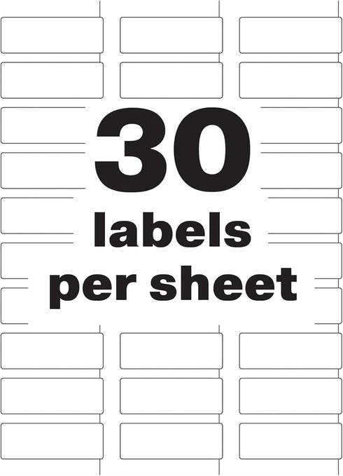 Avery White Asset Tag Labels, 3/4" x 2", 240 Waterproof Laser Printable Tags (61526)